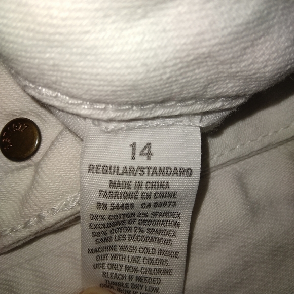American Eagle Stretch White Straight Jeans 14 Regular - Picture 5 of 7